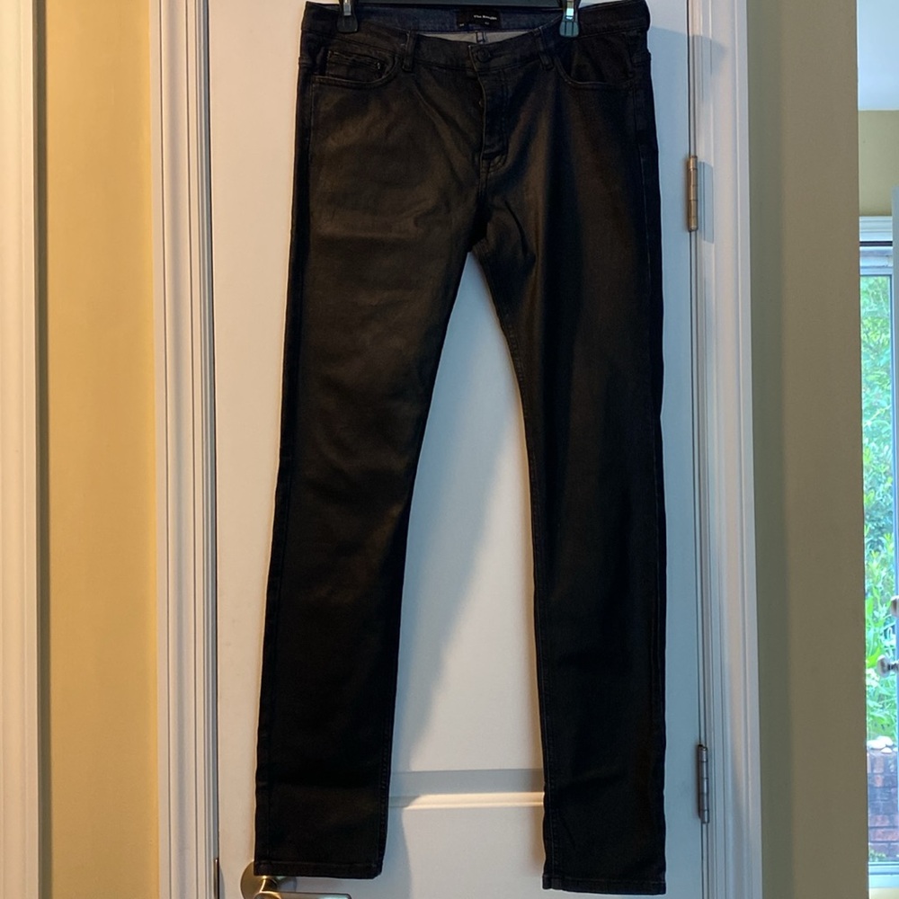 The Kooples Coated Leather Effect Cotton Stretch Jeans Never Used - Picture 2 of 16